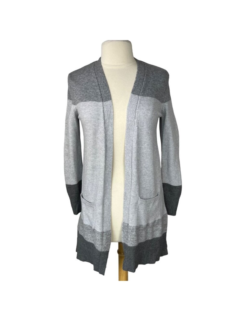 Peyton Primrose Long Cardigan Sweater Womens Small Gray Soft Warm